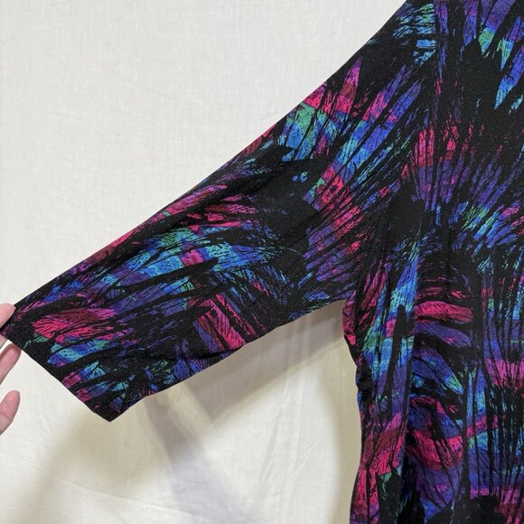 Ruby Rd Womens Blouse Plus 2X Boat Neck Colorful 3/4 Sleeve Shirt Top Artsy Art - Picture 4 of 8